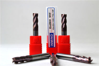 Custom tungsten Carbide Square End Mill 4 Flute / Slot End Mill Cutter 0.5um - 0.6um
