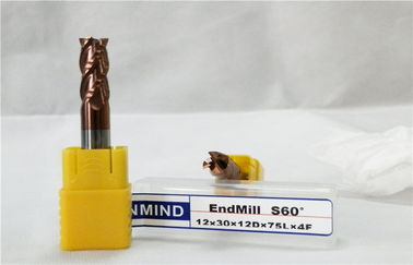4 Flute HRC60 Square End Mill Long Neck High Speed End Milling Cutter , Standard Type