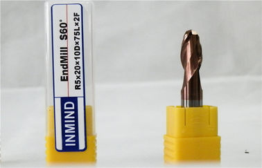 2 Flute CNC Ball Nose End Mill With Solid Carbide Rod For Steel / Stainless Steel