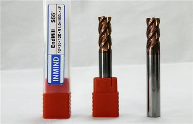 Long Shank Corner Radius End Mill / Corner Rounding Cutter HRC55 For Cast Iron