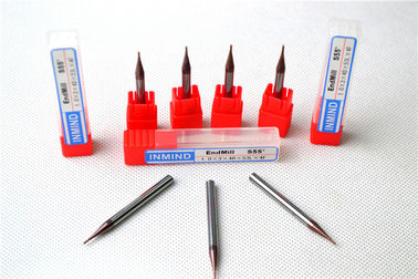 Two flute HRC60 Micro End Mills Micro Size HRC55 Cutter , 0.3mm to 0.9mm