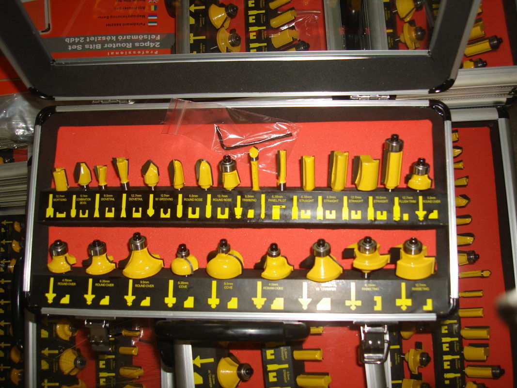 TC-024A Hand Router Machine Parts 24PCS TCT Router Bit Set For Woodworking