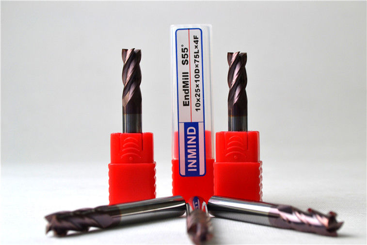 Custom tungsten Carbide Square End Mill 4 Flute / Slot End Mill Cutter 0.5um - 0.6um